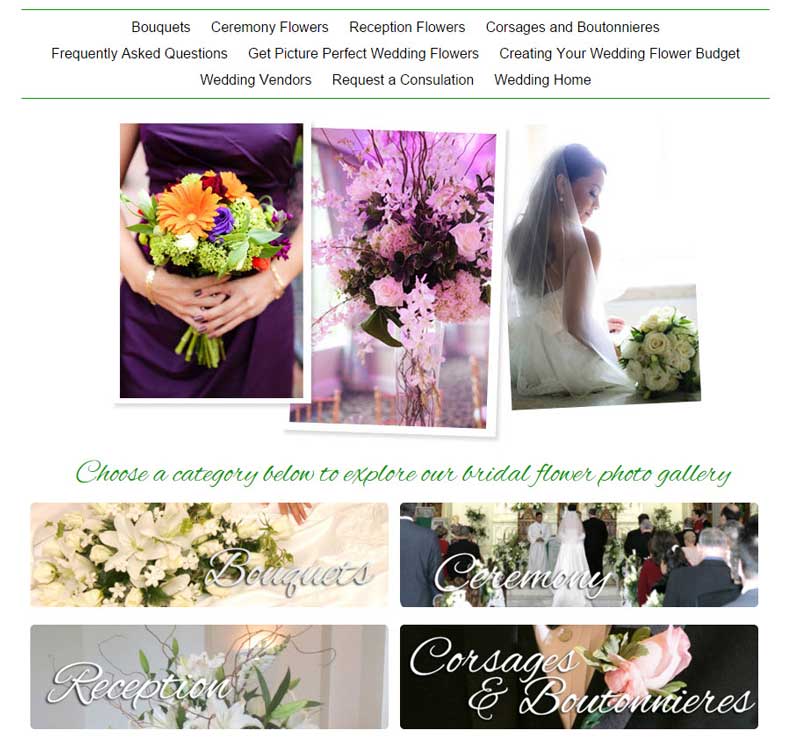 Our Custom Florist Wedding Gallery lets you add your own flower images from weddings your florist has served.